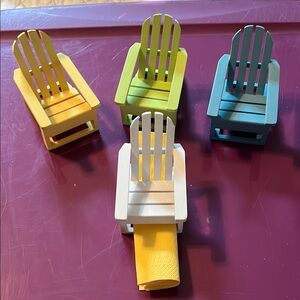 Colorful Miniature Adirondack Chair Napkin Holders